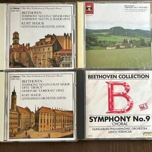 ベートーヴェン 交響曲第3、5、6、9番クルト・マズア指揮 ライプツィヒ・ゲヴァントハウス管　クレンペラーフレンチェク　他
