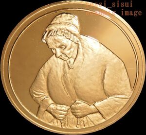 Art hand Auction Rare, limited edition, made by the French mint, Cezanne, painting, cross, old woman with a rosary, relief, pure gold finish, pure silver, silver medal, coin, badge, Metal crafts, Silver, others
