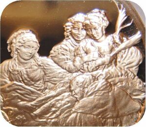 Art hand Auction 罕见限量版世界最伟大画家鲁本斯艺术画基督教圣母玛利亚纪念品 Silver925 纯银奖章硬币收藏徽章, 金属工艺品, 银, 其他的