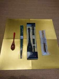 石川県・能登復興支援の品・輪島塗箸と輪島塗 漆スプーン 茶筅マドラー