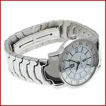ブルガリ メンズ 腕時計 ソロテンポ ST35S SS ステンレススチール ホワイト文字盤 腕回り18cm 美品 新品仕上げ済み_画像4