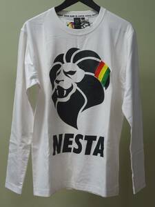 長袖 Tシャツ ネスタブランド Мサイズ ホワイト 181NB1100 NESTA BRAND 未着用 送料無料 レゲエ 長袖Tシャツ ロンT 