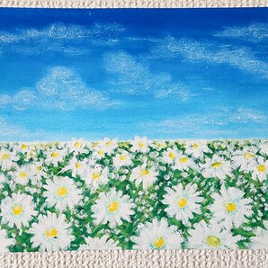 風景画　花　アート　花の絵　パステル画　絵　絵画　花畑