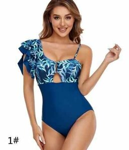 One-piece swimsuit body type cover swimsuit bikini One-piece S 1 number blue green 
