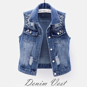  Denim jacket denim jacket the best pearl easy large size equipped lady's XL blue 