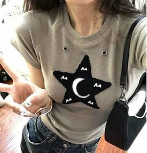 半袖Ｔシャツ 切り替え スリム 着痩せ シンプル L グレー