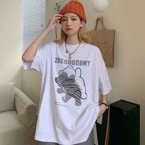  Korea manner lady's short sleeves T-shirt summer new . quality fashion T-shirt T-shirt L blue 