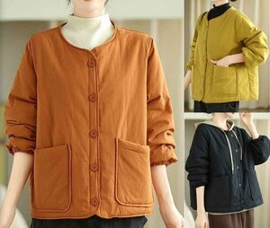 ショートコート 長袖ジャケット 羽織 アウター 秋冬【大きいサイズあり】 2XL オレンジ