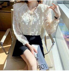 レディースシャツ 韓国 シャツ シャツ ファッションシャツコート S ホワイト