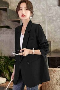  casual elegant jacket suit work commuting OL large size equipped 3XL black 