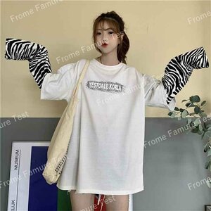 トップス 長袖 Tシャツ パーカー 韓国風 レディース 春着 XL ブラック