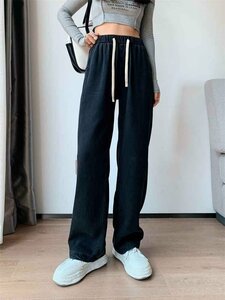 ワイドパンツ スラックス ジーンズ カジュアルパンツ ロングパンツ 大きいサイズあり 2XL ブルー