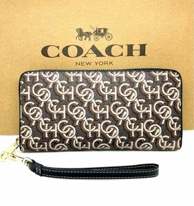 COACH コーチ モノグラム長財布 ストラップ付き 新品