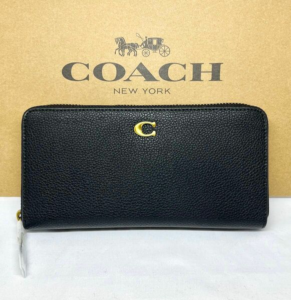 コーチ COACH 財布 長財布 ラウンドファスナー　ブラック 新品