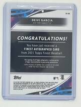 2021 Topps Finest DEIVI GARCIA RC Refractor AUTO 直筆サインオート YANKEES_画像2