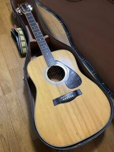 YAMAHA ヤマハ アコースティックギター FG-301 3ピースバック オレンジラベル ドレッドノートサイズ 日本製 1977年製？ ハードケース付き