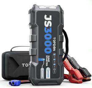 送料無料！　JS3000 TOPDON 最強のジャンプスターター容量24000mAh 　ピーク電流3000A 12V 　エンジンスターター【05】