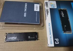 Crucial クルーシャル 500GB P3 NVMe PCIe M.2 2280 SSD CT500P3SSD8