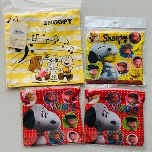 スヌーピー　スクエアランチバッグ＆巾着(3袋)ミュージカル　バック　SNOOPY ミニバッグ　手さげ