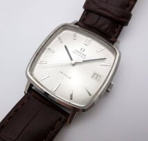 ★OMEGA オメガ デビル 純正尾錠 社外レザーベルト AT 自動巻 シルバー系文字盤 メンズ腕時計 ジャンク_画像1