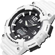 新品 CASIO White カシオ タフソーラー POWER システム搭載パワーセービング23ヶ月 アナデジ ワールドタイム48都市_画像8