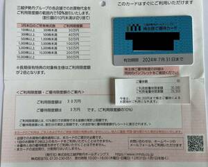 三越伊勢丹 株主優待カード 利用限度額 29.92万円