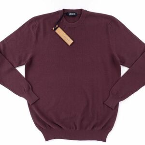 [ new goods unused ]DRUMOHR dollar moa *Made In Italy*50 (48 corresponding )* cotton knitted ga- men to large cut and sewn cut and sewn sweater bordeaux 