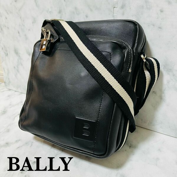 美品　バリー　BALLY ショルダーバッグ ボディーバッグ　レザー　ブラック