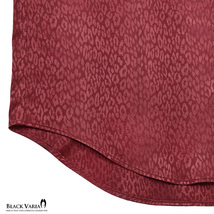 a181710-wn BLACK VARIA ドゥエボットーニ ヒョウ柄 豹 ジャガード レギュラーカラードレスシャツ 日本製 メンズ(ワインレッド赤) L 衣装_画像4