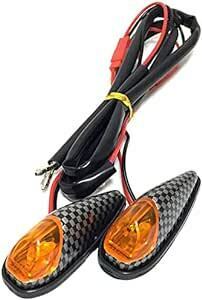 YJスポーツ tomtask バイク 用 ウインカー led 貼り付け はりつけ 汎用 カウル 左右 両面テープ付き (カーボ