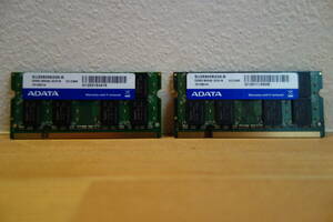 ADATA　DDR2 800(6) 2G　 SU2S800B2G6 B ×2枚