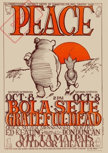 ポスター★1966 Grateful Dead コンサート『Peace Pooh』by Stanley Mouse★くまのプーさん/ピグレット/ジェリー・ガルシア/ヒッピー