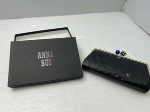 ★ANNA SUI アナスイ★プレイングキャット がま口 財布 美品 ブラック【中古/現状品】