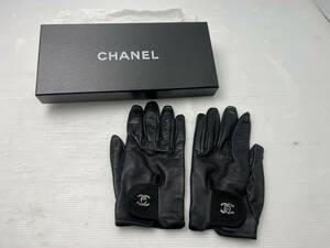 ★CHANEL シャネル★本物鑑定済 グローブ 手袋 7 1/2サイズ ビンテージ レディース【中古/現状品】