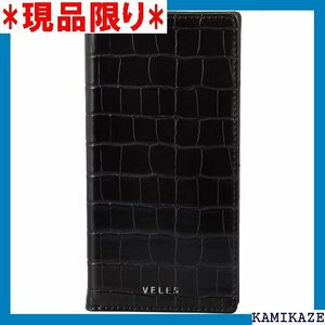 グルマンディーズ VELES iPhone12/12 フリップカバー クロコダイル ブラック VLS-65BK 1053