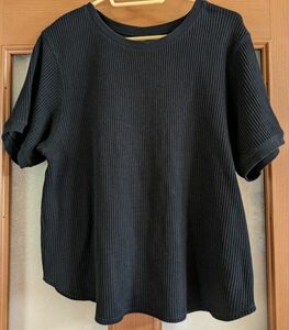 ユニクロ　ワッフルＴシャツ　XL　ブラック