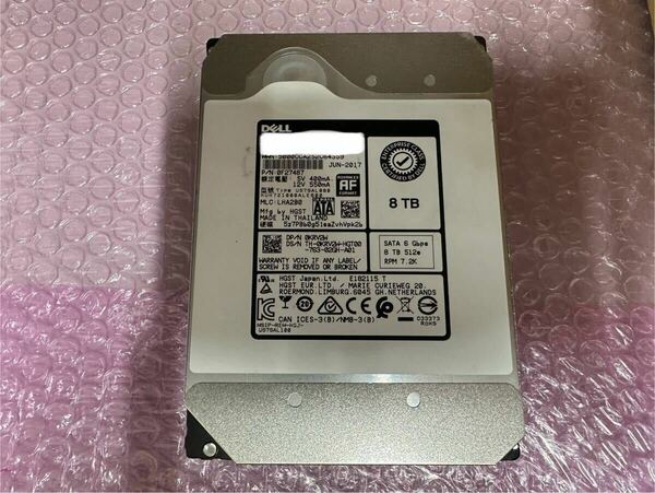 【先着順】【ジャンク扱い】 格安販売品 DELL HDD 8TB HUH721008ALE600 送料無料 複数購入特典あり 中古品 1台