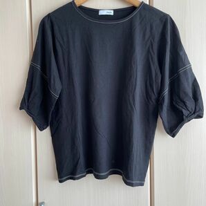 しまむら　Helm Tシャツ　ランタンスリーブ　レディース　Lサイズ 黒