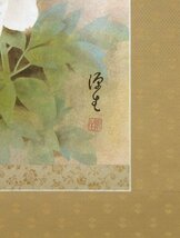 ◎木戸源生『牡丹（尺八横）』日本画★花鳥・掛け軸・【新品】_画像3