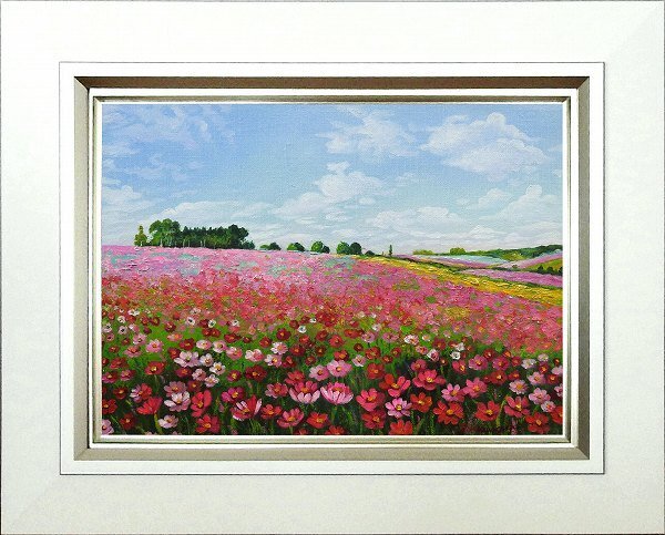 ◎ Campo de flores Satomi Kawaguchi (tamaño F4) Pintura al óleo ★ Pintura de paisaje [Nuevo], Cuadro, Pintura al óleo, Naturaleza, Pintura de paisaje