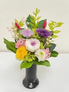 プリザーブドフラワー仏花　花器一体型　一基