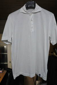 Drumohr ドルモア ホリゾンタルカラー天竺ポロシャツ ホワイト サイズS