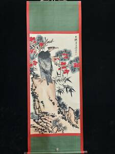 秘藏 近現代 中國書畫家 『潘天壽 禿鷲畫』 手描き 極細工 中國古美味 古美術 GP0530