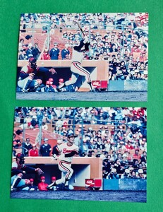 DNP加工のLサイズカラー生写真2枚セット/加藤秀司選手　昭和50年日本シリーズにて