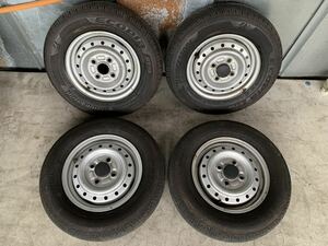 タイヤ交換可能！145/80R12 BRIDGESTONE K370 R710 22,23年 中古タイヤホイール付き４本セット