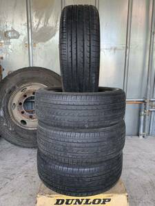 送料込み！225/55R18 YOKOHAMA BluEarth RV-02 19年 5.5mm 中古タイヤ４本セット