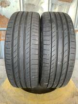 送料込み！195/45R17 continental conti sport contact5 21年 5.5mm 中古タイヤ２本_画像1