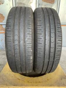 送料込み！185/65R15 continental conti premium contact5 19年 5mm 中古タイヤ２本