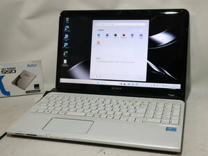 Core i7 ★ SVEシリーズ 上位 ★ VAIO ホワイト★ win 11 ≪ 爆速仕様 ≫メモリ8G/新品SSD１TB /WiFi/WebCam/DVD/office 202