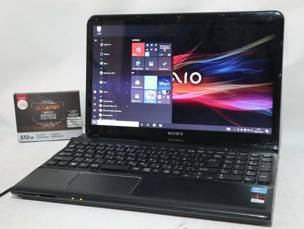 Core i7 クワッドコア★ SVEシリーズ 上位★ ブラック★ win 10 pro ≪ 爆速SSD 仕様 ≫メモリ8G/SSD512GB(新品) WiFi/Cam/DVD/office 2019